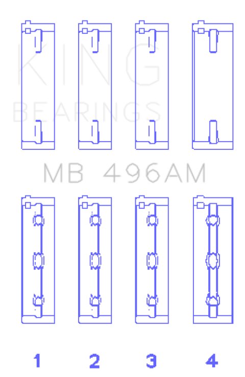 King Engine Bearings Mazda KL V6 (Size STD) Main Bearing Set of 4 thumbnail 2