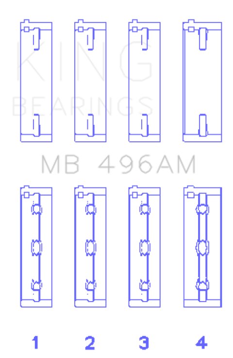 King Engine Bearings Mazda KL V6 (Size STD) Main Bearing Set of 4 thumbnail 5