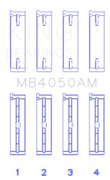 King Engine Bearings Mitsubishi 6G74 (Size +0.25mm) Main Bearing Set thumbnail 4