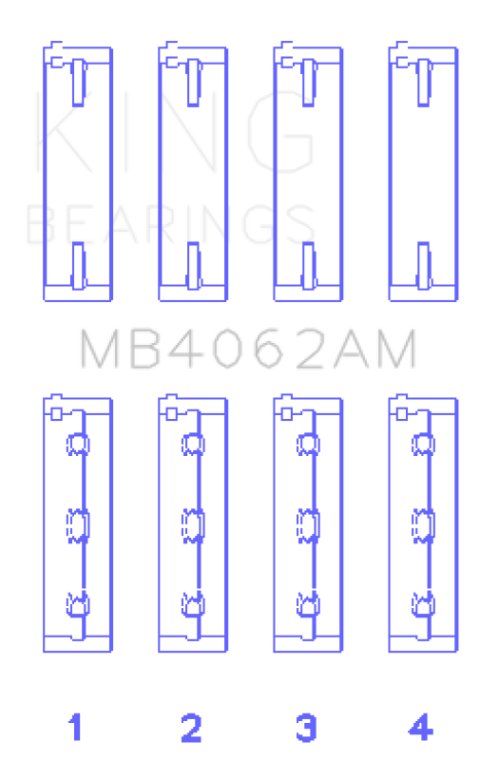 King Engine Bearings Honda/Acura C32A1/C32A6/C35A1 (Size +0.50mm) Main Bearing Set thumbnail 3