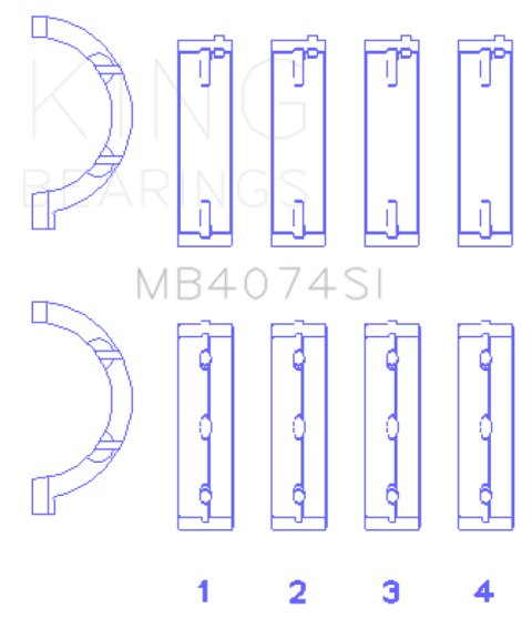 King Engine Bearings Chrysler 2.7L (Size +0.25mm) Main Bearing Set thumbnail 4