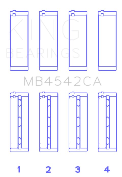 King Engine Bearings Nissan Vq20DE/Vq25Dd/Vq30DE/Dd/DET/Vq35DE (Size +0.25mm) Main Bearing Set thumbnail 3