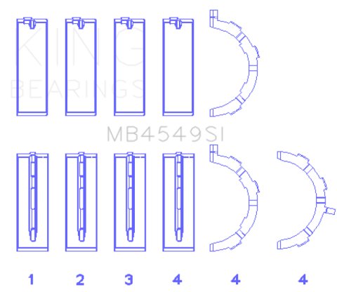 King Engine Bearings Ford Ecoboost 3.5L V6 (Size +0.25mm) Main Bearing Set thumbnail 1