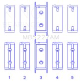 King Engine Bearings Mitsubishi 4G63/4G63T (92) (Size +0.50mm) Main Bearing Set thumbnail 4