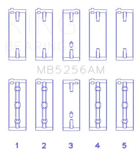 King Engine Bearings Hyundai Lantra 1600 (Size +0.50mm) Main Bearing Set thumbnail 4