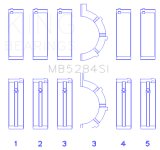 King Engine Bearings Chrysler/Jeep 287Ci 4.7L (Size +0.25mm) Main Bearing Set thumbnail 3