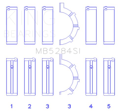 King Engine Bearings Chrysler/Jeep 287Ci 4.7L (Size +1.0mm) Main Bearing Set thumbnail 3