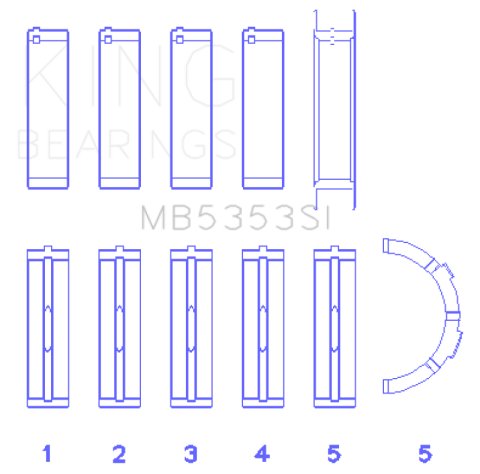 King Engine Bearings Ford 281 4.6L Sohc 16V (Size +0.25mm) Main Bearing Set thumbnail 3