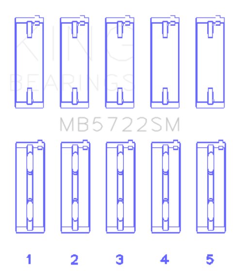 King Engine Bearings Mitsubishi 4B11T Turbo Evo X/2007+ (Size +0.50mm) Main Bearing Set thumbnail 3
