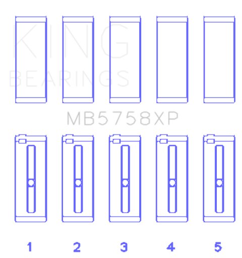 King Engine Bearings Peugeot Ep6 1.6L/BMW N14B16C (Size STDX) Main Bearing Set thumbnail 2