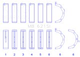 King Engine Bearings Ford 415 (Size +0.75mm) Main Bearing Set thumbnail 3