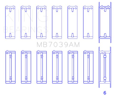 King Engine Bearings B.M.W/Opel M 51/M 57/D 25/Y 25 Td (Size +1.0mm) Main Bearing Set thumbnail 5