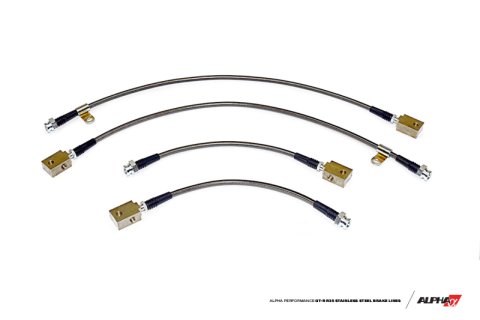 AMS Performance 2009+ Nissan GT-R R35 Alpha Short Route Style Stainless Steel Brake Lines thumbnail 1