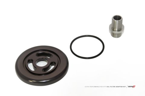 AMS Performance 09+ Nissan GT-R R35 Alpha Billet Oil Filter Adapter w/Street Filter for Cooling Kit thumbnail 1