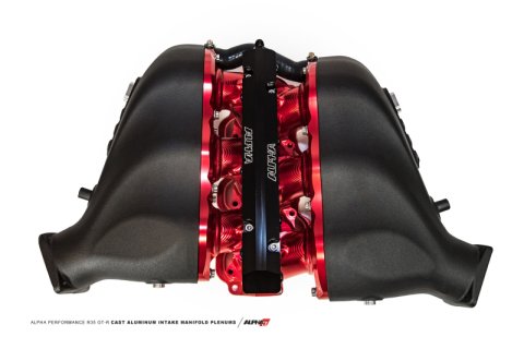 AMS Performance 09+ Nissan GT-R Alpha Cast Plenum/Billet Intake Manifold w/Secondary Fuel Rail - Clr thumbnail 1