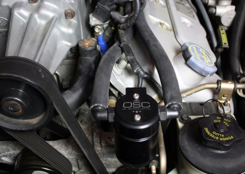 J&L 99-04 Ford Mustang SVT Cobra Driver Side Oil Separator 3.0 - Black Anodized thumbnail 5
