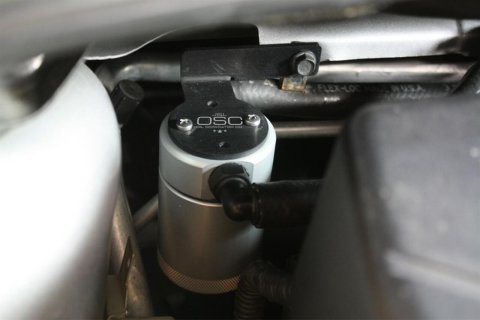 J&L 13-14 Ford Focus ST Rear Oil Separator 3.0 - Clear Anodized thumbnail 1
