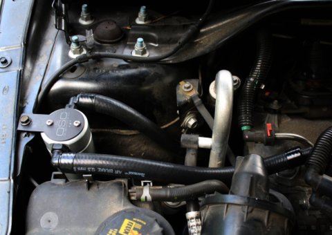 J&L 10-18 Ford Taurus Sho EcoBoost V6 Passenger Side Oil Separator 3.0 - Clear Anodized thumbnail 2