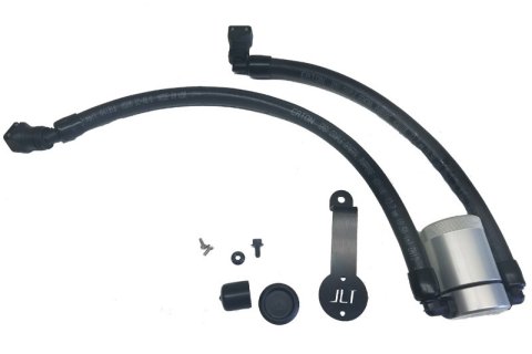 J&L 2018-2023 Ford Mustang GT Driver Side Oil Separator 3.0 - Clear Anodized thumbnail 2