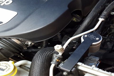 J&L 12-17 Jeep Wrangler JK 3.6L Passenger Side Oil Separator 3.0 - Clear Anodized thumbnail 1