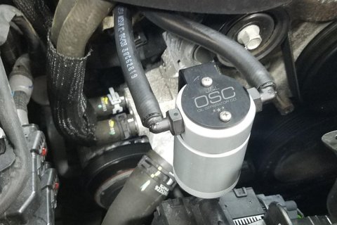 J&L 16-17 Chevrolet SS 6.2L Passenger Side Oil Separator 3.0 - Clear Anodized thumbnail 2