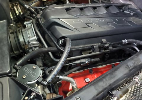 J&L 20-25 Chevrolet Corvette 6.2L LT2 Targa Top Passenger Side Oil Separator 3.0 - Clear Anodize thumbnail 2