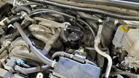 J&L 17-24 Nissan Armada / 14-24 Infiniti QX80 5.6L Driver Side Oil Separator 3.0 - Black Anodize thumbnail 2
