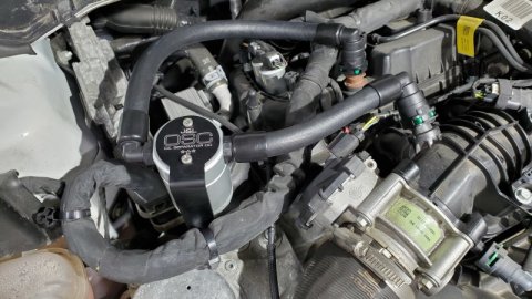 J&L 17-20 Lincoln Continental/MKZ 3.0L EcoBoost Passenger Side Oil Separator 3.0 - Clear Anodized thumbnail 2