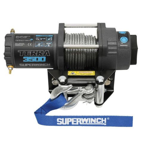 Superwinch 3500 LBS 12V DC 7/32 in x 32 ft Steel Rope Terra 3500 Winch - Gray Wrinkle thumbnail 1