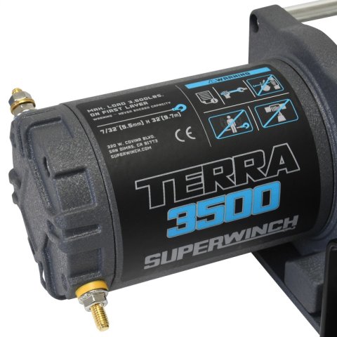 Superwinch 3500 LBS 12V DC 7/32 in x 32 ft Steel Rope Terra 3500 Winch - Gray Wrinkle thumbnail 7