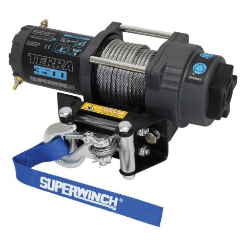 Superwinch 3500 LBS 12V DC 7/32 in x 32 ft Steel Rope Terra 3500 Winch - Gray Wrinkle thumbnail 8