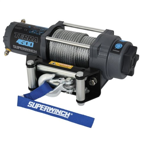 Superwinch 4500 LBS 12V DC 15/64in x 50ft Steel Rope Terra 4500 Winch - Gray Wrinkle thumbnail 1