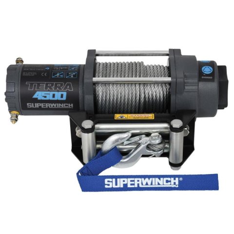 Superwinch 4500 LBS 12V DC 15/64in x 50ft Steel Rope Terra 4500 Winch - Gray Wrinkle thumbnail 2