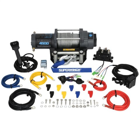 Superwinch 4500 LBS 12V DC 15/64in x 50ft Steel Rope Terra 4500 Winch - Gray Wrinkle thumbnail 4