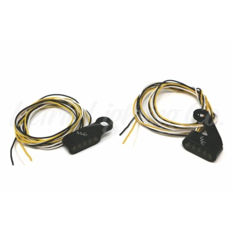 Letric Lighting Black Mini Mirror Mounted Front LED Turn Signals - Black thumbnail 1