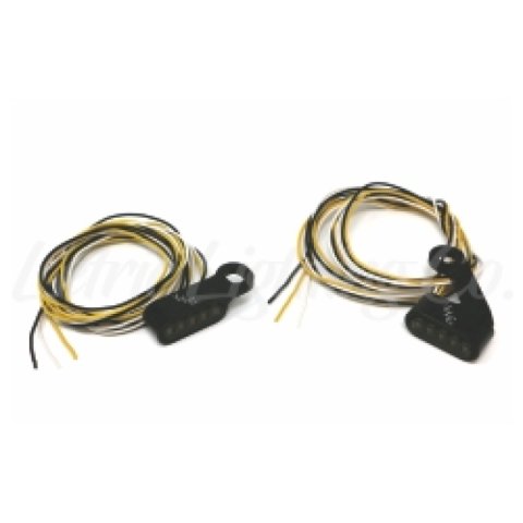 Letric Lighting Black Mini Mirror Mounted Front LED Turn Signals - Black thumbnail 2