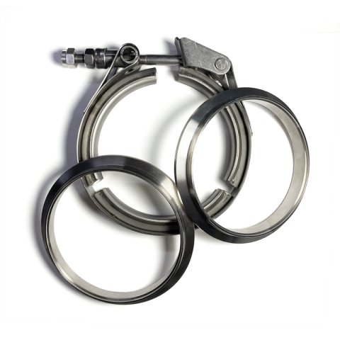 Ticon Industries 3.5in Titanium V-Band Clamp Assembly - Quick Release (w/Female Flange/Male Flange) thumbnail 2
