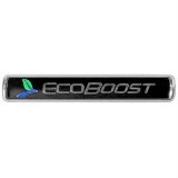 Ford Racing Black/Silver EcoBoost Emblem 3-1/2in x 9/16in - Set of 2 thumbnail 1