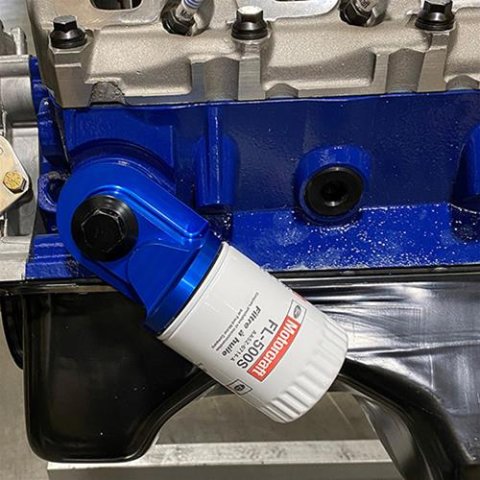 Ford Racing Push Rod V8 90 Degree Billet Oil Filter Adapter thumbnail 1