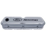 Ford Racing Logo Stamped Steel Valve Covers - Chrome thumbnail 2