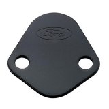 Ford Racing Fuel Pump Block Off Plate - Black Crinkle Finish w/ Ford Oval thumbnail 1