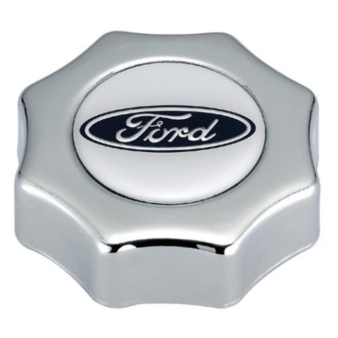Ford Racing Ford Oval Logo Screw In Type Oil Fill Cap - Chrome Finish