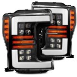 AlphaRex 17-19 Ford F-250 SD NOVA LED Proj Headlights Plank Style Gloss Blk w/Activ Light/Seq Signal thumbnail 2