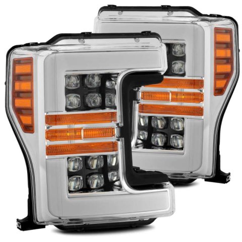 AlphaRex 17-19 Ford F-250 SD NOVA LED Proj Headlights Plank Style Chrome w/Activ Light/Seq Signal thumbnail 2