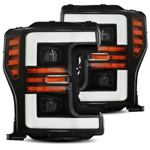 AlphaRex 17-19 Ford F-250 SD PRO-Series Proj Headlight Plnk Style Matte Blk w/Activ Light/Seq Signal thumbnail 2
