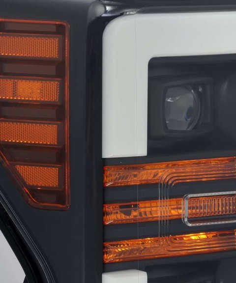 AlphaRex 17-19 Ford F-250 SD PRO-Series Proj Headlight Plnk Style Matte Blk w/Activ Light/Seq Signal thumbnail 5