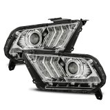 AlphaRex 10-12 Ford Mustang PRO-Series Projector Headlights Plank Style Chrome w/Top/Bottom DRL thumbnail 1