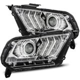 AlphaRex 10-12 Ford Mustang PRO-Series Projector Headlights Plank Style Chrome w/Top/Bottom DRL thumbnail 2