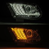 AlphaRex 10-12 Ford Mustang PRO-Series Projector Headlights Plank Style Chrome w/Top/Bottom DRL thumbnail 8