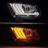 AlphaRex 10-12 Ford Mustang PRO-Series Projector Headlights Plank Style Chrome w/Top/Bottom DRL thumbnail 9